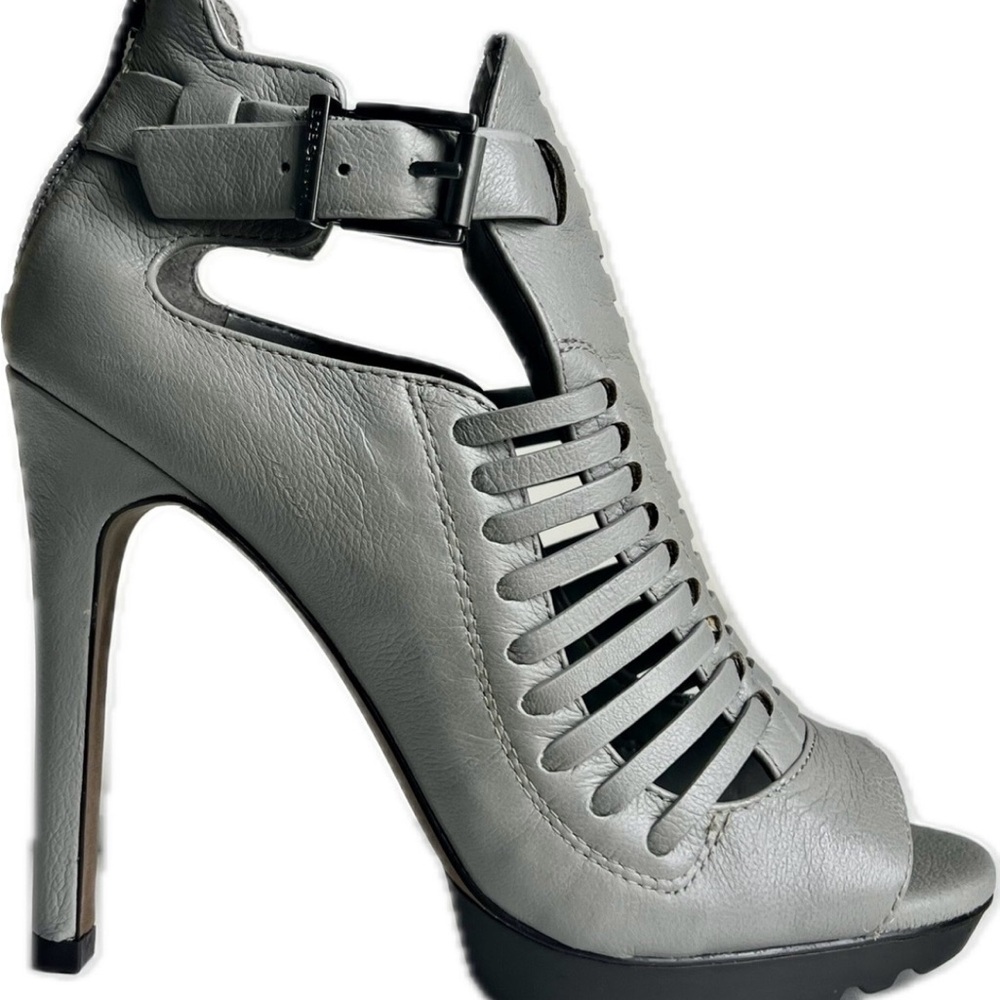 BCBGeneration Gray Strappy Heels